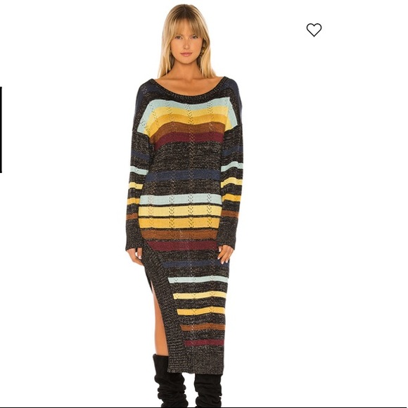 Jen’s Pirate Booty black rainbow Swallowtail Maxi knit Dress Size XS S - Picture 4 of 16